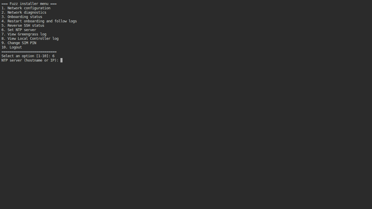 Saisie du serveur NTP