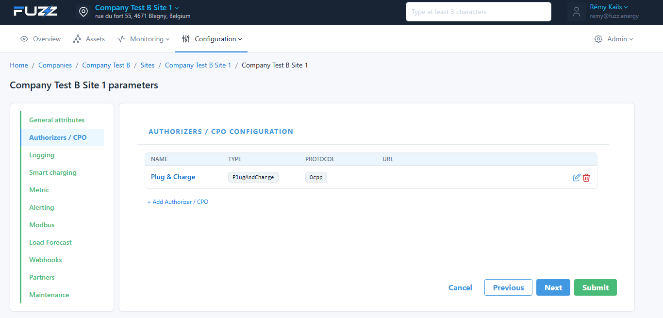 Configuration du site : Gestion des CPOs