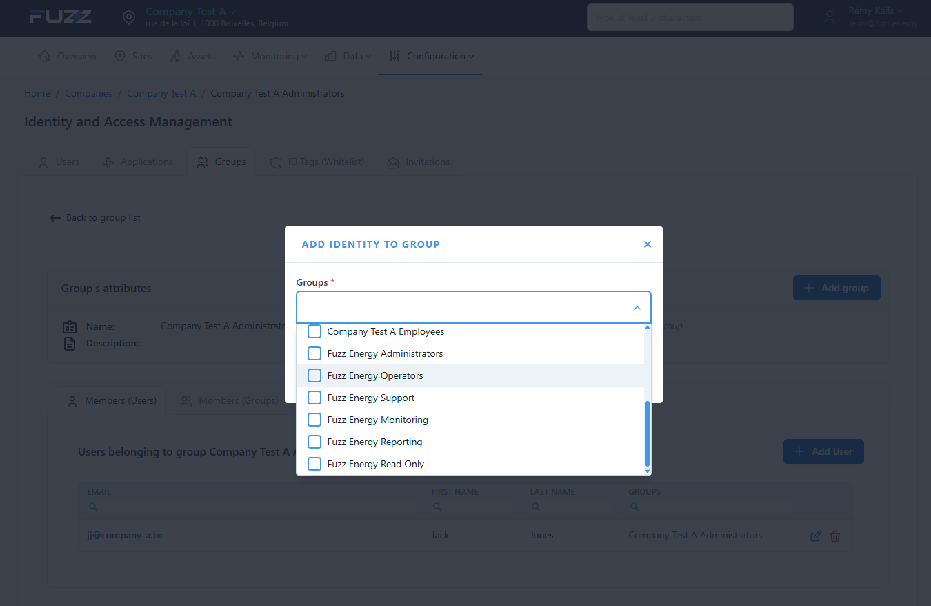 Adding a group to a user group