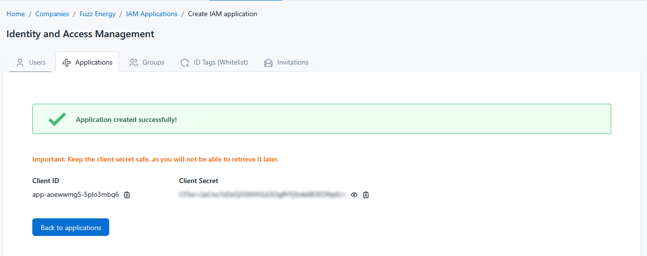 Create Application step 3