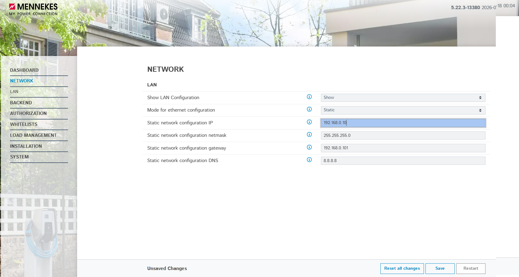 Network settings